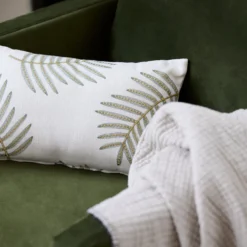 Housse De Coussin FILICO Blanc Cassé Et Sauge