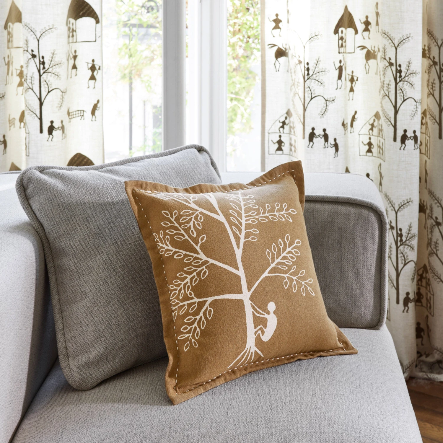 Housse De Coussin KANAN Marron Et écru 4 Housse De Coussin KANAN Marron Et écru – Image 4