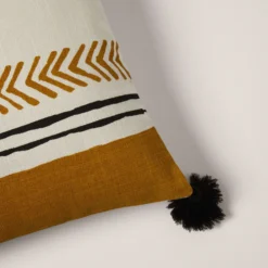 Housse De Coussin MAHDI Naturel Ocre Et Noir -Décoration & meubles pour la maison housse de coussin MAHDI 007412 J18 C1 5