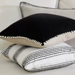 Housse De Coussin MALAY Blanc Et Noir -Décoration & meubles pour la maison housse de coussin MALAY 007868 WG C1 2