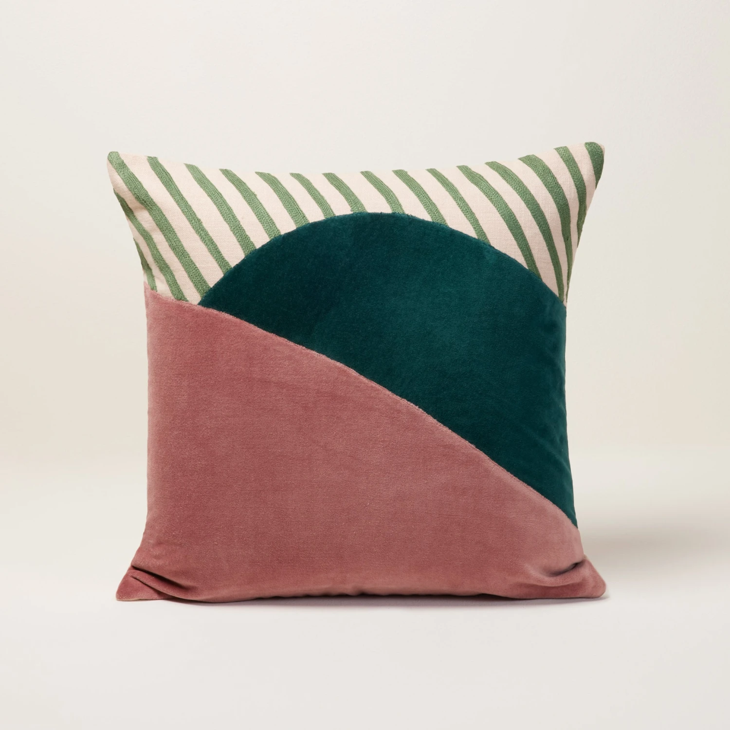 Housse De Coussin NEREE Vert Et Rose 1 Housse De Coussin NEREE Vert Et Rose