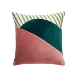 Housse De Coussin NEREE Vert Et Rose 21 Housse De Coussin NEREE Vert Et Rose -Décoration & meubles pour la maison housse de coussin NEREE 007805 VR C4 packshot