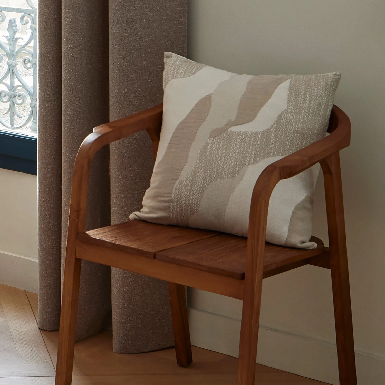 Housse De Coussin OPALIE Beige Minéral 3 Housse De Coussin OPALIE Beige Minéral – Image 3