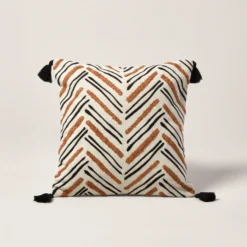 Housse De Coussin OUMY Naturel Et Havane