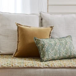 Housse De Coussin PADMA Vert De Gris Et écru -Décoration & meubles pour la maison housse de coussin PADMA 007973 V4 CM 1