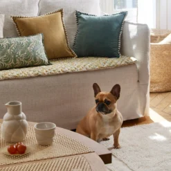 Housse De Coussin PADMA Vert De Gris Et écru -Décoration & meubles pour la maison housse de coussin PADMA 007973 V4 CM 2