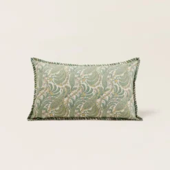 Housse De Coussin PADMA Vert De Gris Et écru