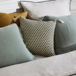 Housse De Coussin SANJAY Ecru Et Gris Graphite -Décoration & meubles pour la maison housse de coussin SANJAY 007917 NG C1 1