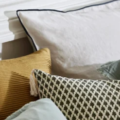 Housse De Coussin SANJAY Ecru Et Gris Graphite -Décoration & meubles pour la maison housse de coussin SANJAY 007917 NG C1 2