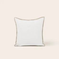 Housse De Coussin TOINON Blanc Et Bourdon Naturel