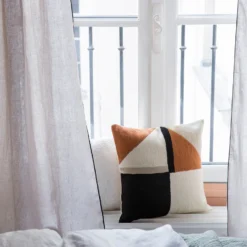 Housse De Coussin TRIAGO Naturel Et Noir