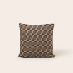 Housse De Coussin VITORIO Taupe Et Fève De Tonka