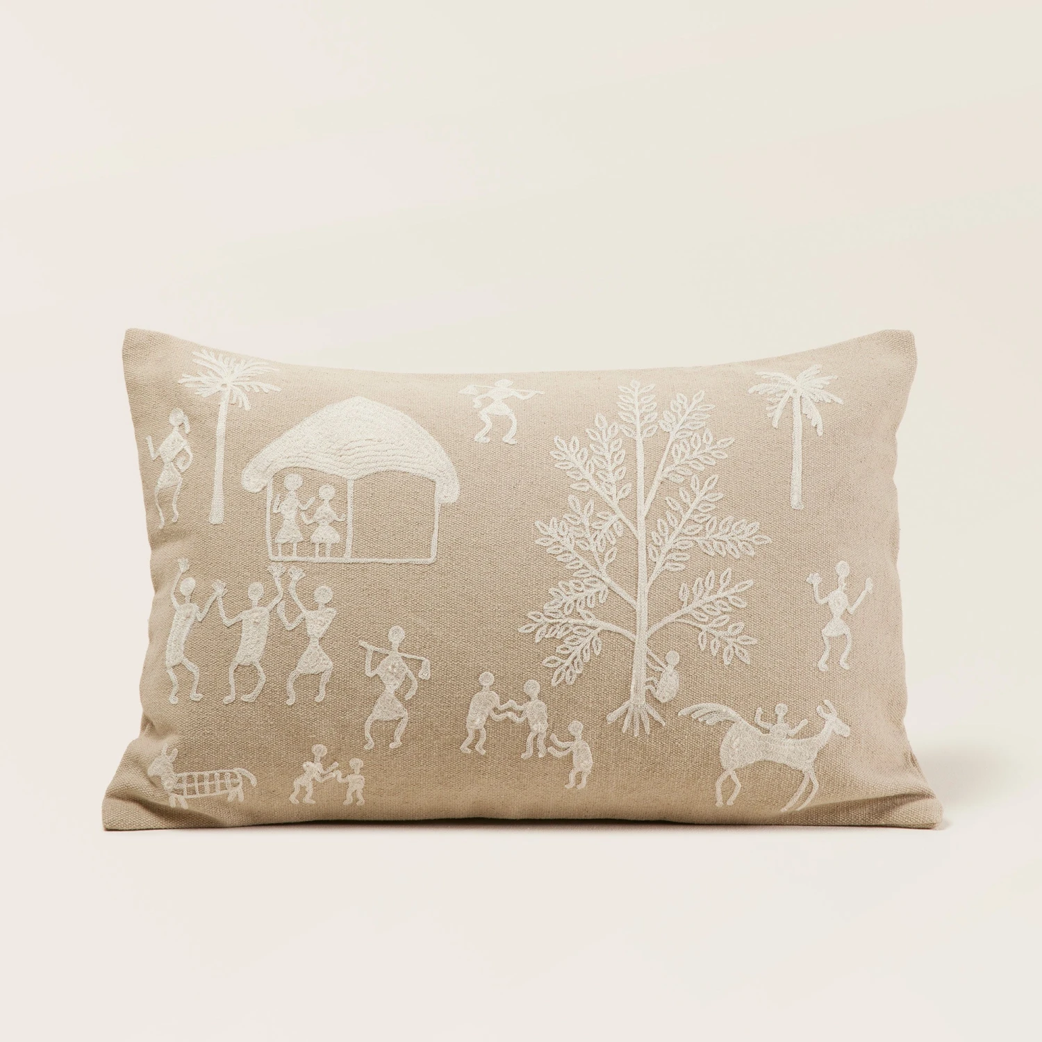 Housse De Coussin WARLI Beige Et écru 2 Housse De Coussin WARLI Beige Et écru – Image 2