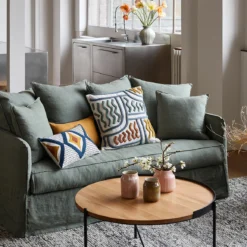 Housse De Coussin ZAYI Ivoire Et Pétrole -Décoration & meubles pour la maison housse de coussin ZAYI 007525 WB CM 10