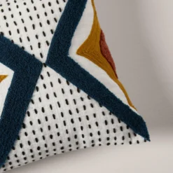 Housse De Coussin ZAYI Ivoire Et Pétrole -Décoration & meubles pour la maison housse de coussin ZAYI 007525 WB CM 5