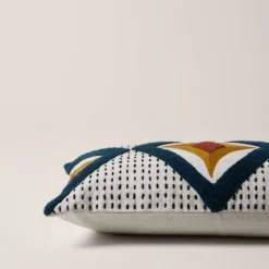 Housse De Coussin ZAYI Ivoire Et Pétrole -Décoration & meubles pour la maison housse de coussin ZAYI 007525 WB CM 6