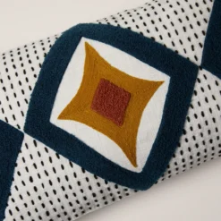 Housse De Coussin ZAYI Ivoire Et Pétrole -Décoration & meubles pour la maison housse de coussin ZAYI 007525 WB CM 7