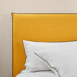 Housse De Tête De Lit CARLINA Ocre Et Bourdon Noir -Décoration & meubles pour la maison housse de tete de lit CARLINA 006988 J18G 7