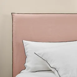 Housse De Tête De Lit CARLINA Rose Poudré Et Bourdon Noir -Décoration & meubles pour la maison housse de tete de lit CARLINA 006988 RG 7