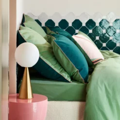 Lot De 2 Taies D'oreiller ADEN Vert Loden Et Corail 11 Lot De 2 Taies D'oreiller ADEN Vert Loden Et Corail -Décoration & meubles pour la maison lot de 2 taies d oreiller ADEN 007871 VR C3 2