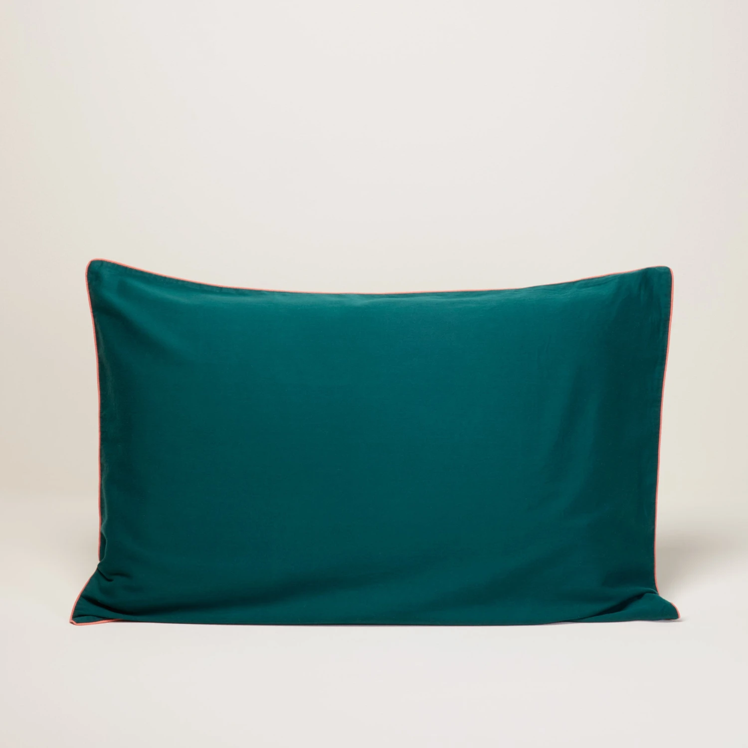 Lot De 2 Taies D'oreiller ADEN Vert Loden Et Corail 7 Lot De 2 Taies D'oreiller ADEN Vert Loden Et Corail – Image 7