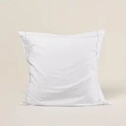 Lot De 2 Taies D'oreiller ANOUK Albâtre Et Point Sellier Noir