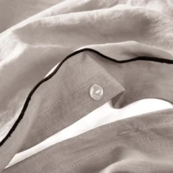 Lot De 2 Taies D'oreiller CARLINA Ficelle Et Bourdon Noir 13 Lot De 2 Taies D'oreiller CARLINA Ficelle Et Bourdon Noir -Décoration & meubles pour la maison lot de 2 taies d oreiller CARLINA 007693 N3G C3 7