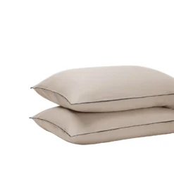 Lot De 2 Taies D'oreiller CARLINA Ficelle Et Bourdon Noir 15 Lot De 2 Taies D'oreiller CARLINA Ficelle Et Bourdon Noir -Décoration & meubles pour la maison lot de 2 taies d oreiller CARLINA 007693 N3G C3 packshot