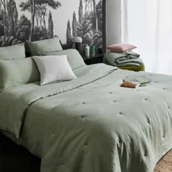 Lot De 2 Taies D'oreiller CARLINA Tilleul Et Bourdon Noir -Décoration & meubles pour la maison lot de 2 taies d oreiller CARLINA 007693 V2G C2 1