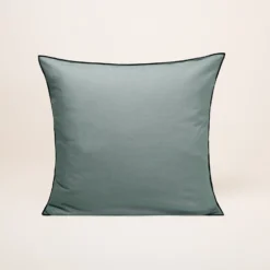 Lot De 2 Taies D'oreiller CARLINA Vert De Gris Et Bourdon Noir -Décoration & meubles pour la maison lot de 2 taies d oreiller CARLINA 007693 V4G C2 5