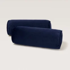 Lot De 2 Traversins CESARE Velours Bleu Nuit 8 Lot De 2 Traversins CESARE Velours Bleu Nuit -Décoration & meubles pour la maison lot de 2 traversins CESARE 007726 B20 5