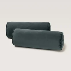 Lot De 2 Traversins CESARE Velours Vintage Kaki Grisé 8 Lot De 2 Traversins CESARE Velours Vintage Kaki Grisé -Décoration & meubles pour la maison lot de 2 traversins CESARE 007726 GV ND 5