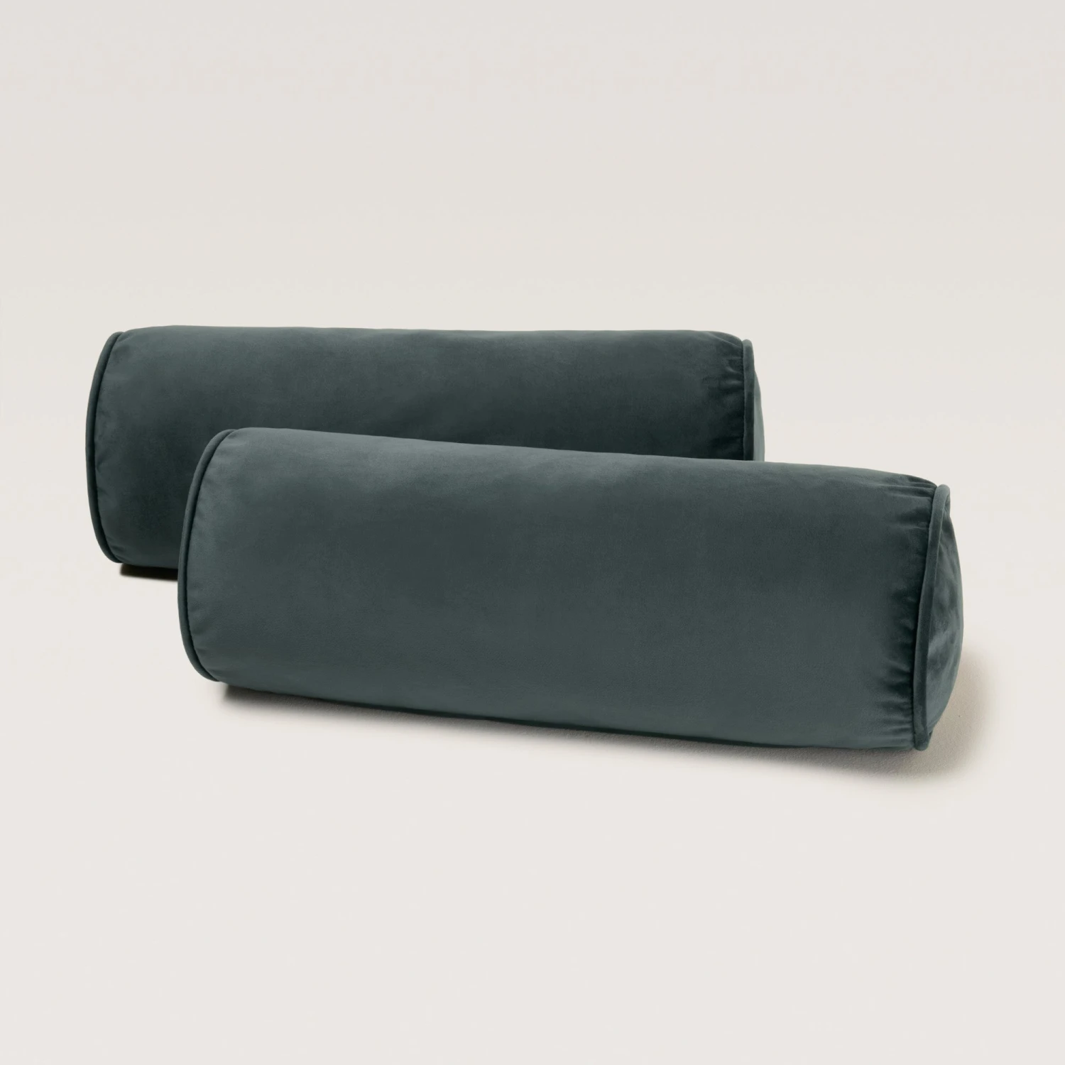 Lot De 2 Traversins CESARE Velours Vintage Kaki Grisé 2 Lot De 2 Traversins CESARE Velours Vintage Kaki Grisé – Image 2