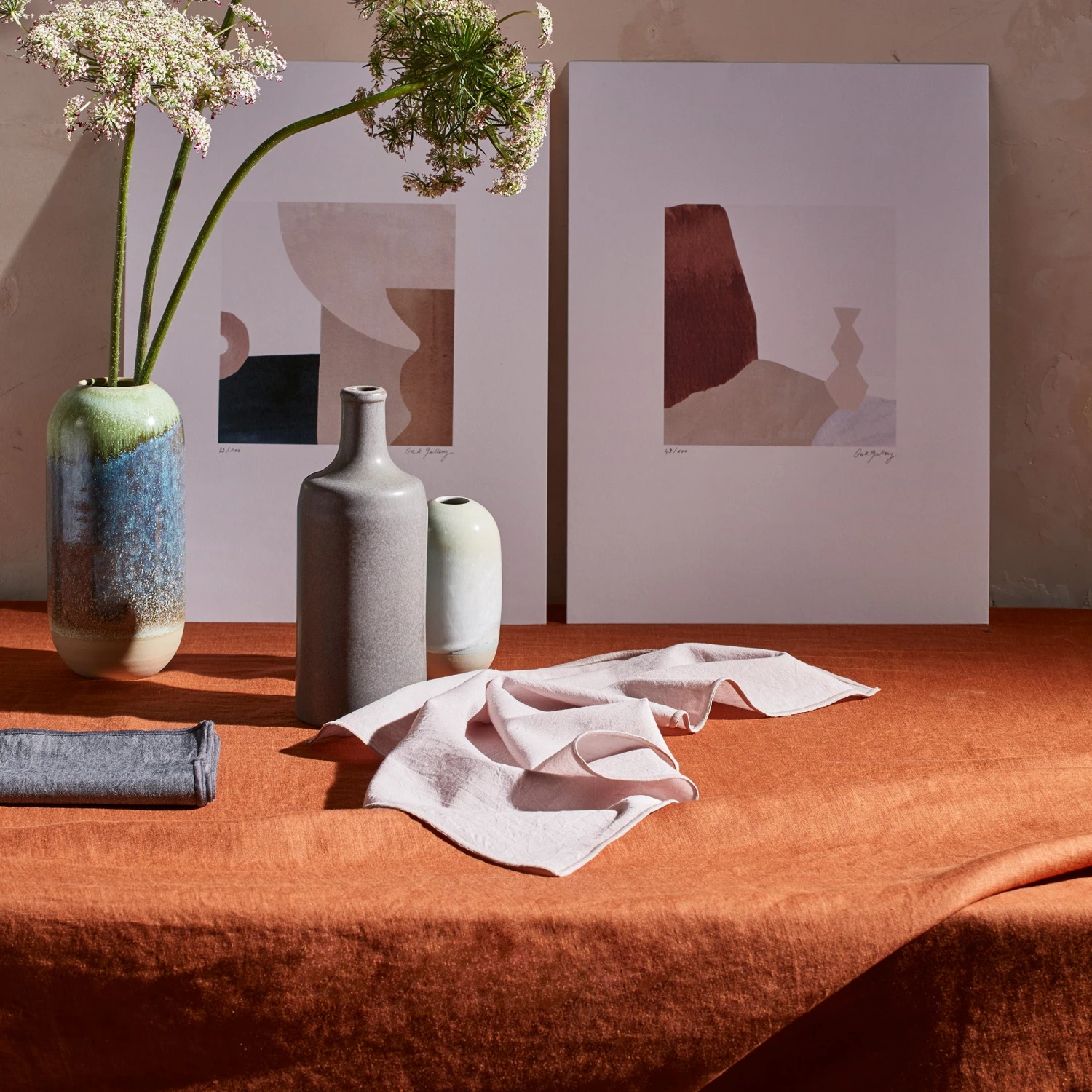 Nappe Rectangulaire CARLINA Terracotta Et Bourdon Noir 4 Nappe Rectangulaire CARLINA Terracotta Et Bourdon Noir – Image 4