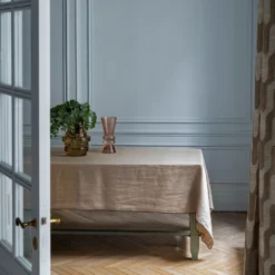 Nappe Rectangulaire CARLINA Ficelle Et Bourdon Noir -Décoration & meubles pour la maison nappe rectangulaire CARLINA 007341 N3G 1