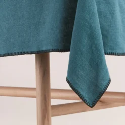 Nappe Rectangulaire NINO Indigo Et Feston Noir -Décoration & meubles pour la maison nappe rectangulaire NINO 007345 BFG 6