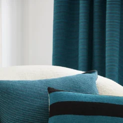 Rideau Panneau DONNIE Bleu Canard Et Noir -Décoration & meubles pour la maison panneau DONNIE 007303 GB 2