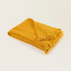 Plaid CHARLY Ocre -Décoration & meubles pour la maison plaid CHARLY 007459 J17 4