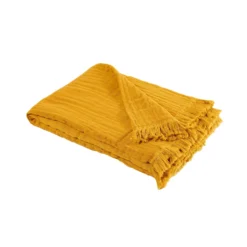 Plaid CHARLY Ocre -Décoration & meubles pour la maison plaid CHARLY 007459 J17 packshot