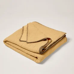 Plaid ILARIO Jaune Maïs Et Feston Noir -Décoration & meubles pour la maison plaid ILARIO 007655 J8FG 4