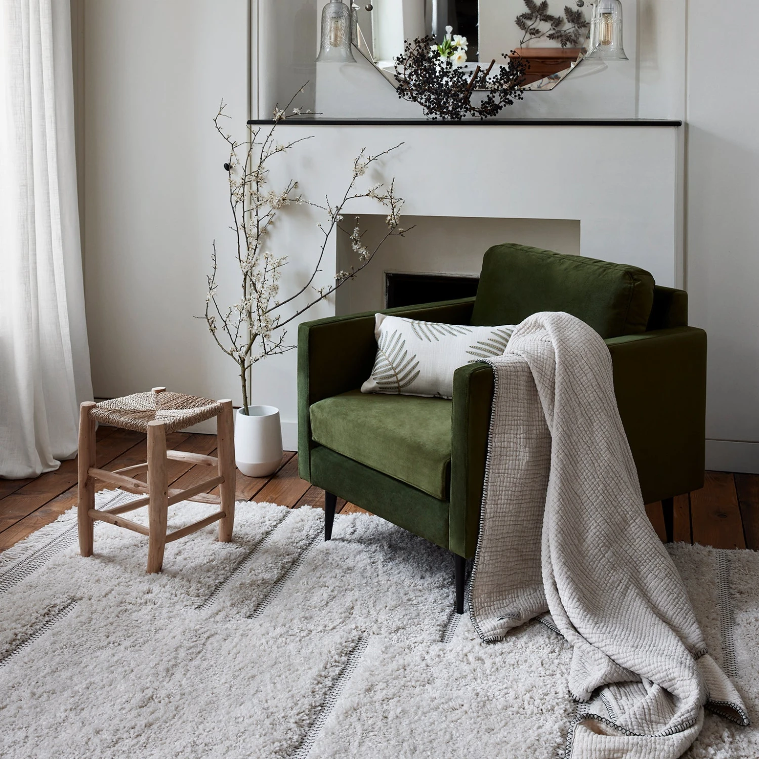 Plaid ILARIO Naturel Et Feston Noir 2 Plaid ILARIO Naturel Et Feston Noir – Image 2