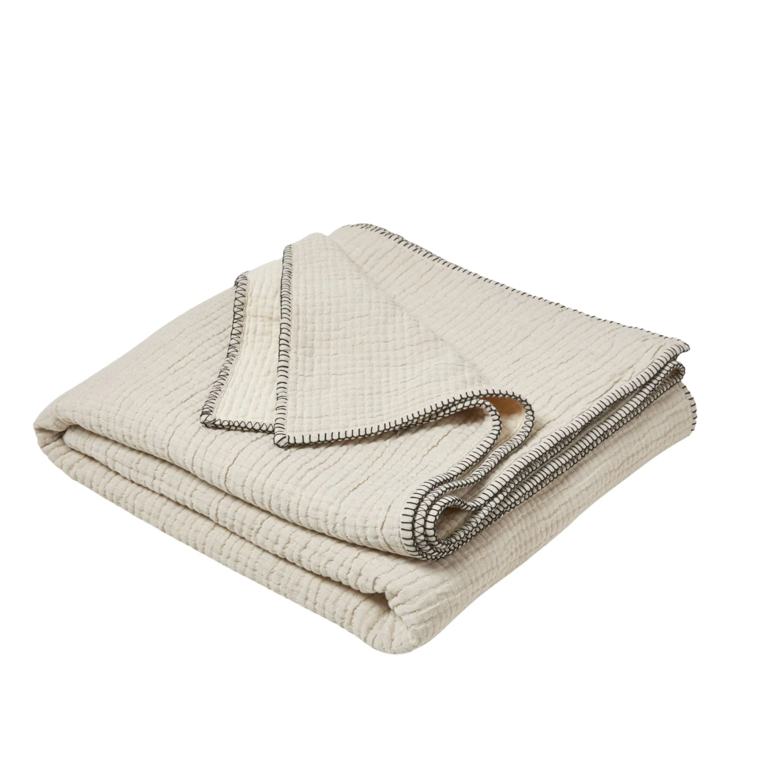 Plaid ILARIO Naturel Et Feston Noir 12 Plaid ILARIO Naturel Et Feston Noir – Image 12