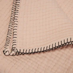 Plaid ILARIO Pêche Rosée Et Feston Noir 11 Plaid ILARIO Pêche Rosée Et Feston Noir -Décoration & meubles pour la maison plaid ILARIO 007655 R3FG 6