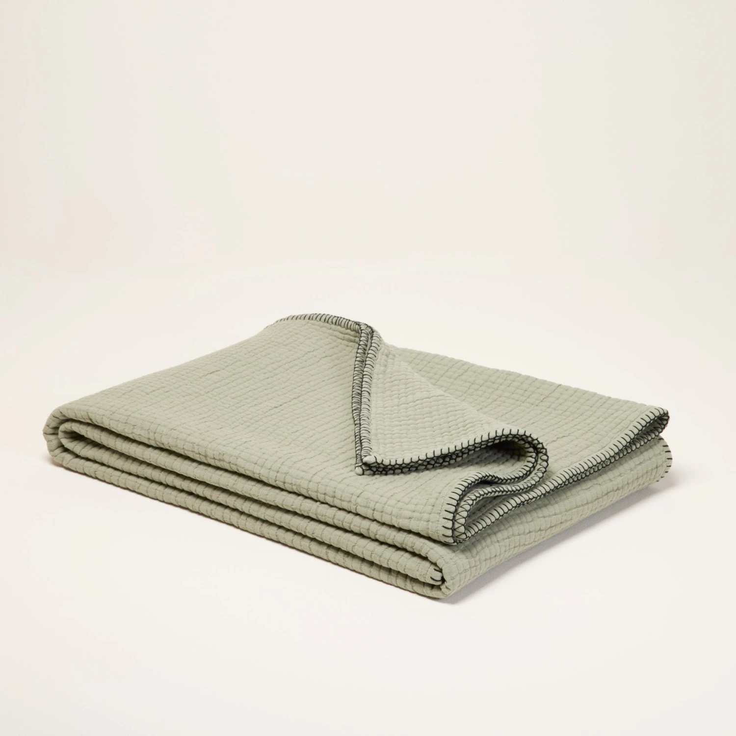 Plaid ILARIO Sauge Et Feston Noir 4 Plaid ILARIO Sauge Et Feston Noir – Image 4