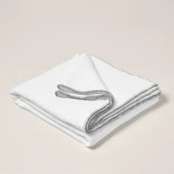 Plaid ILARIO Blanc Et Feston Noir -Décoration & meubles pour la maison plaid ILARIO 007655 WFG 4