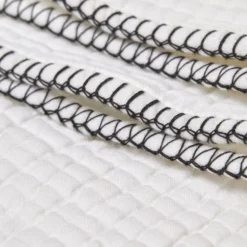 Plaid ILARIO Blanc Et Feston Noir -Décoration & meubles pour la maison plaid ILARIO 007655 WFG 6