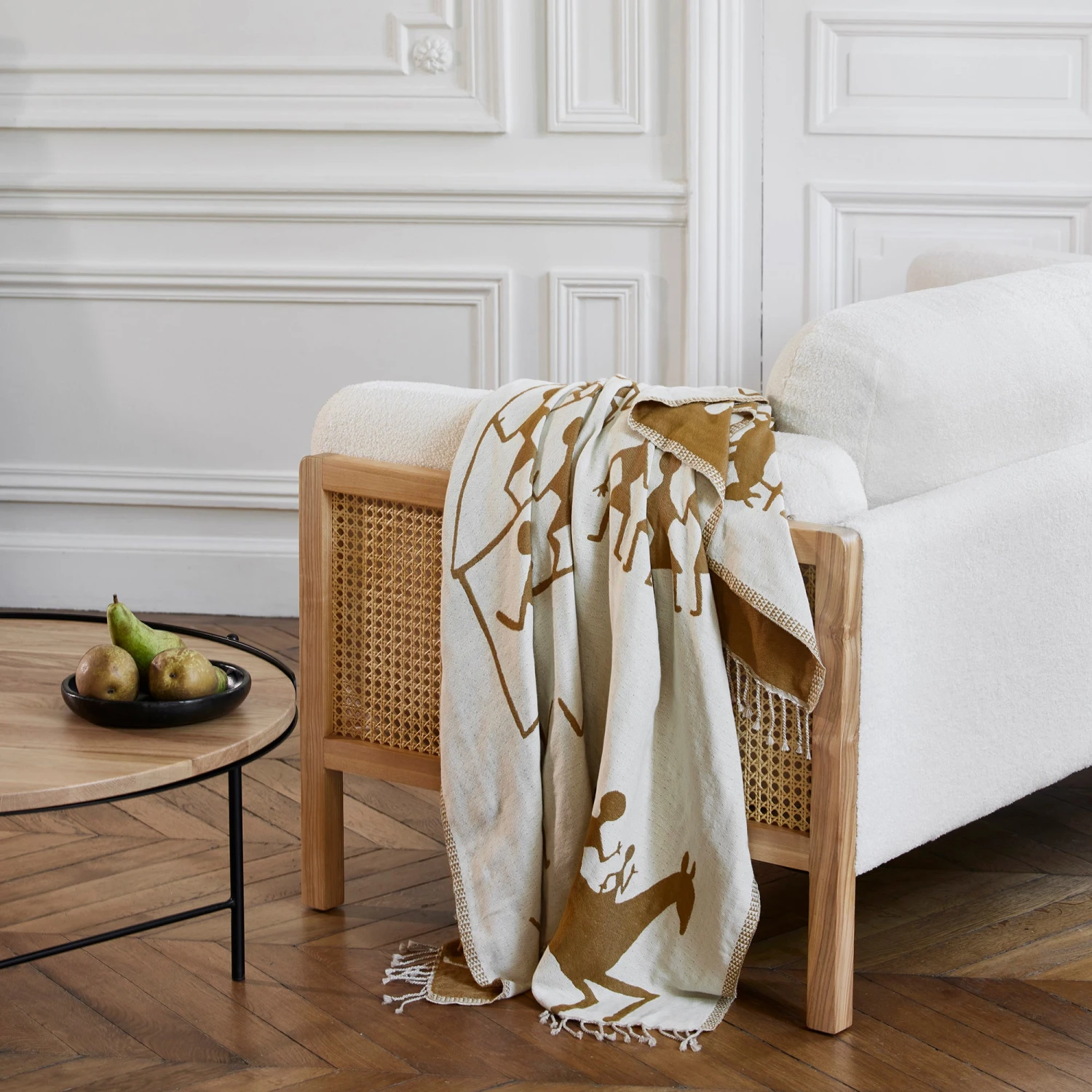 Plaid KANOUR Ecru Et Bronze 1 Plaid KANOUR Ecru Et Bronze