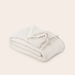 Plaid NOORFOLK Blanc Ivoire