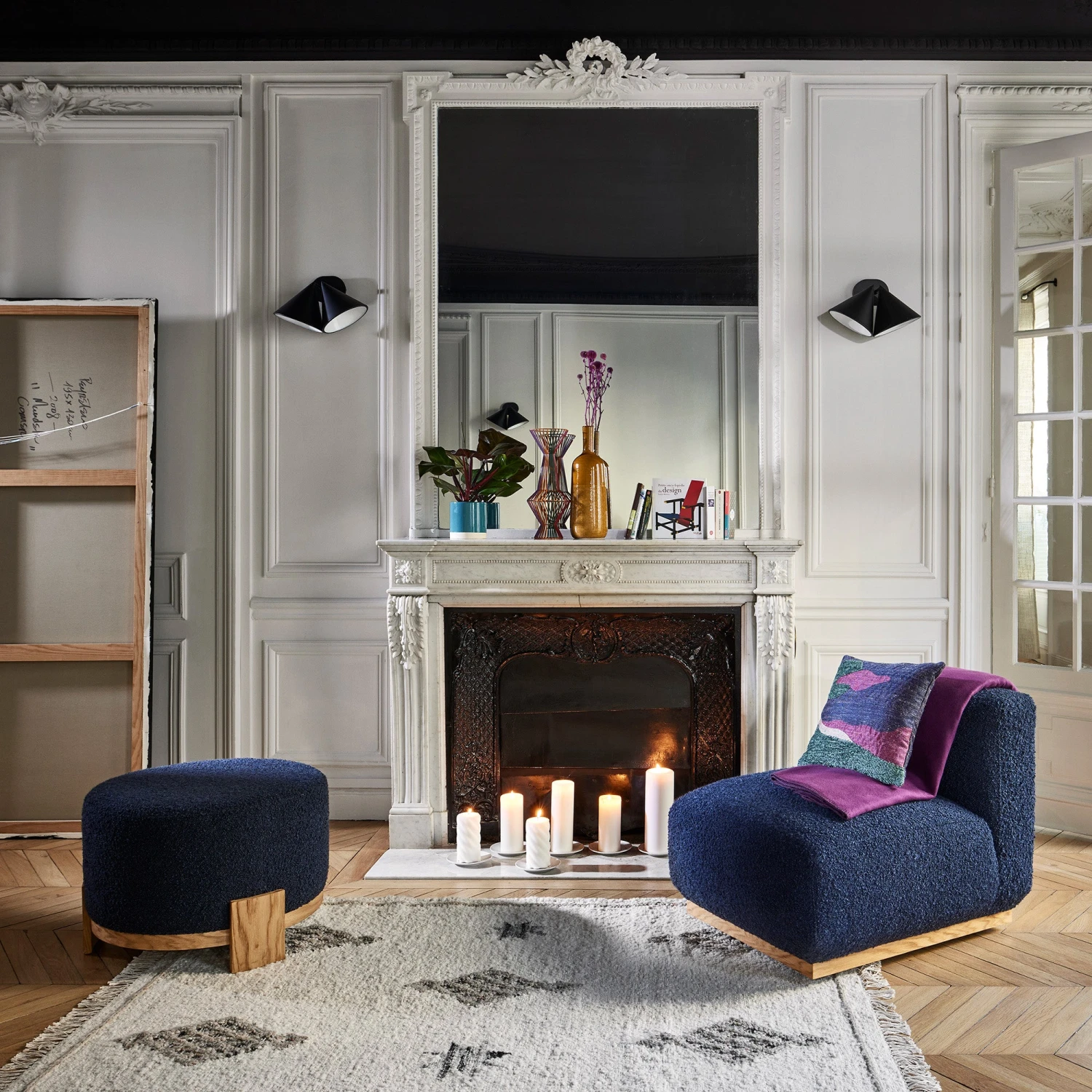 Pouf COME Bleu Crépuscule 3 Pouf COME Bleu Crépuscule – Image 3