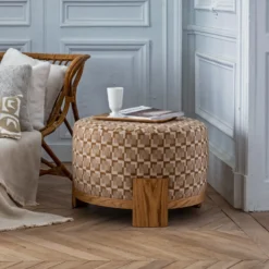 Pouf COME Naturel Et Moutarde -Décoration & meubles pour la maison pouf COME 009086 NJ H2 1